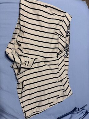 Volcom Black & White Striped Short Sleeve Tee